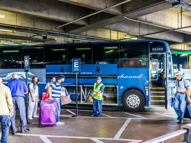 Queue for Greyhound Bus