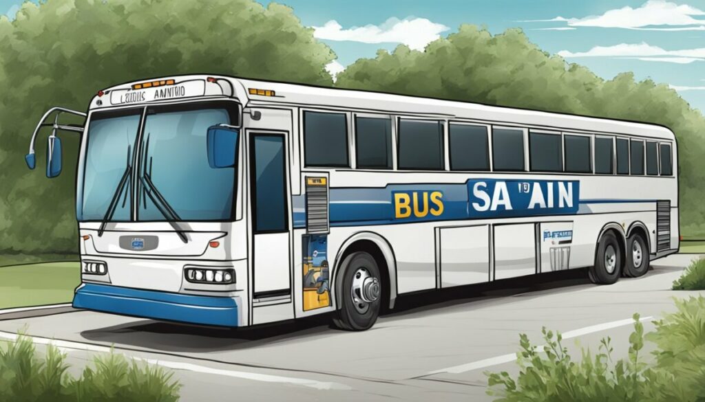 Blue bus graphic