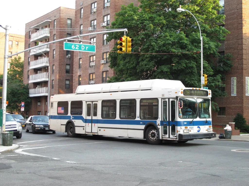 MTA Bus New Flyer C40LF relays on the Q38 route in Rego Park