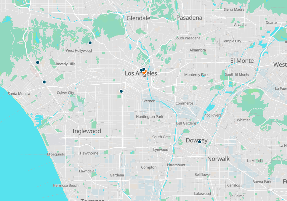 Los Angeles bus route map