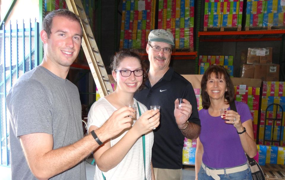 Tourists at Caribbean rum factory