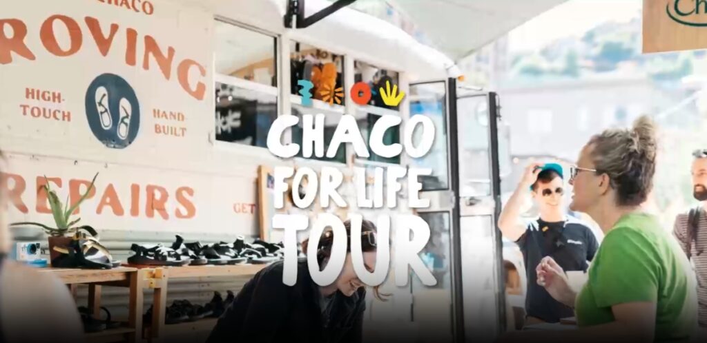 Chaco Roving Repairs station offers artisanal sandal fixes at the Chaco For Life Tour event.