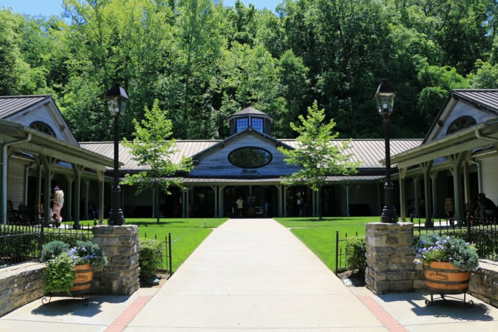 Jack Daniel's Distillery Visitor Center exterior in Lynchburg, Tennessee