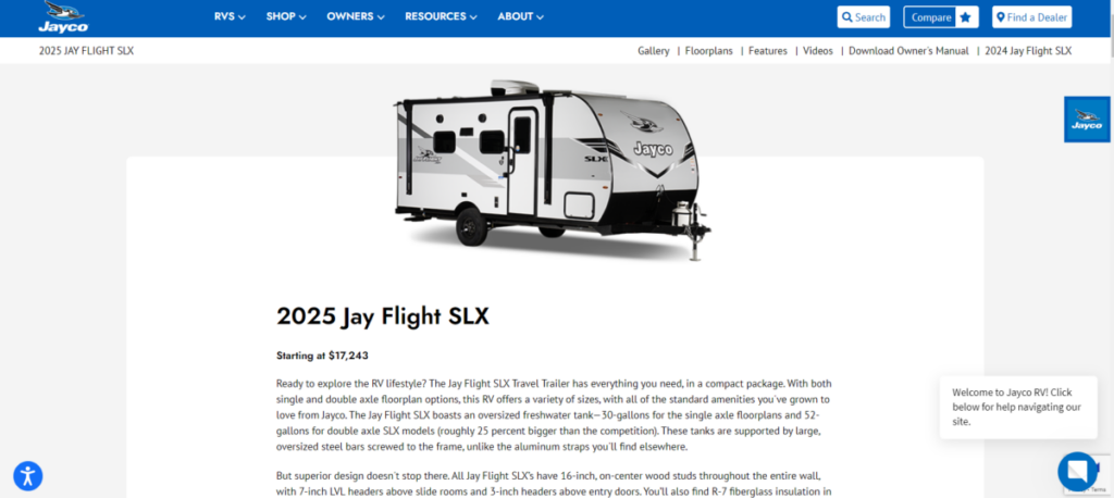 Jayco Jay Flight SLX travel trailer, Jayco's best-selling model
