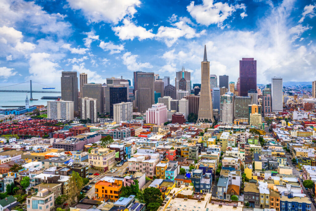 Aerial view of the San Francisco, California Cityscape