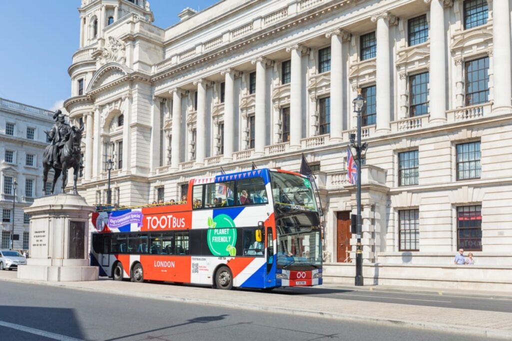 Tootbus Hop-On Hop-Off Bus on a tour in London, England