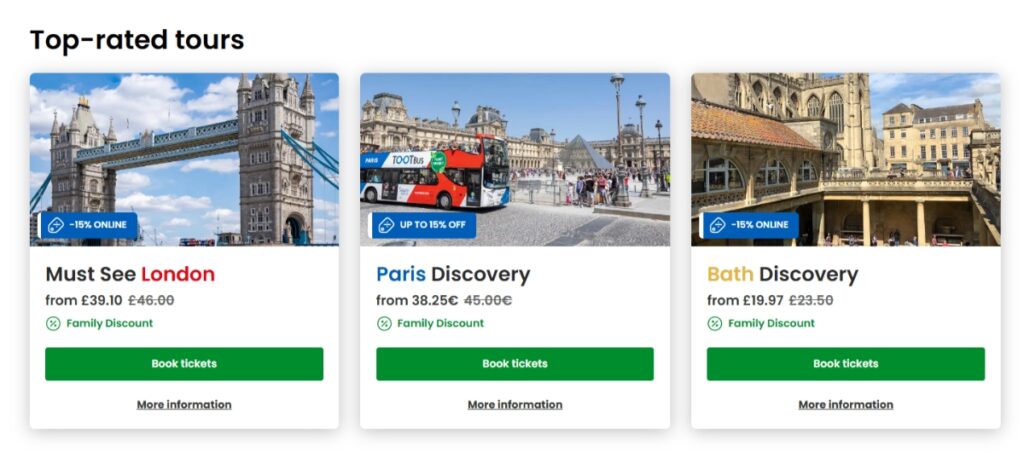 Top-rated Tours by Tootbus